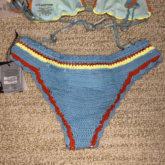 Free People It’s Now Cool Crochet Frill Bikini Set S/M - Picture 15 of 16